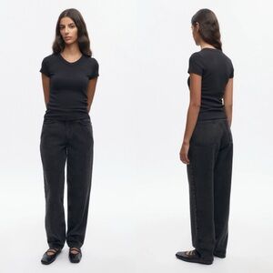 Kotn Unisex Antifit Denim Size 10 Black  balloon-shaped leg Relaxed Streetwear